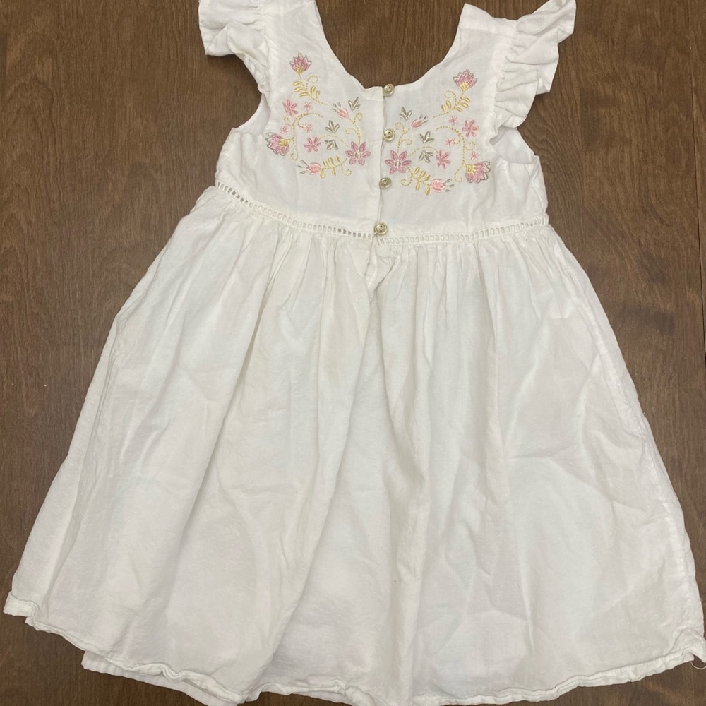 COPY - Max Studio White Sundress with Flutter Sleeves and Scoop Neck for Casual…